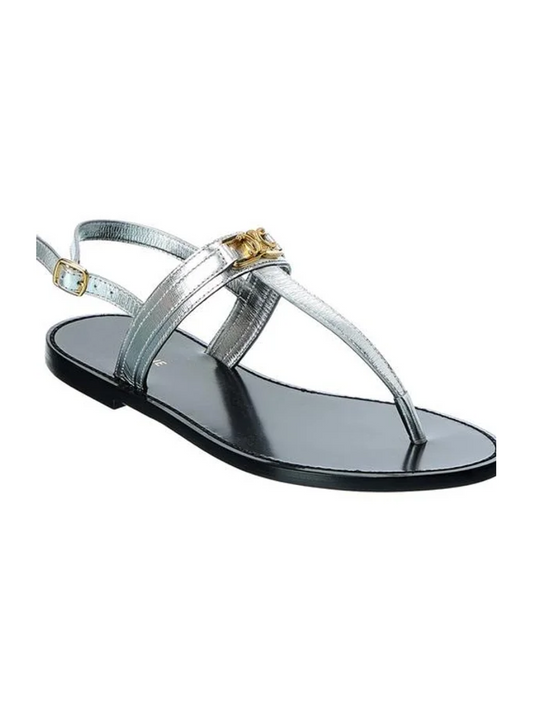 CELINE Triomphe Leather Sandal.