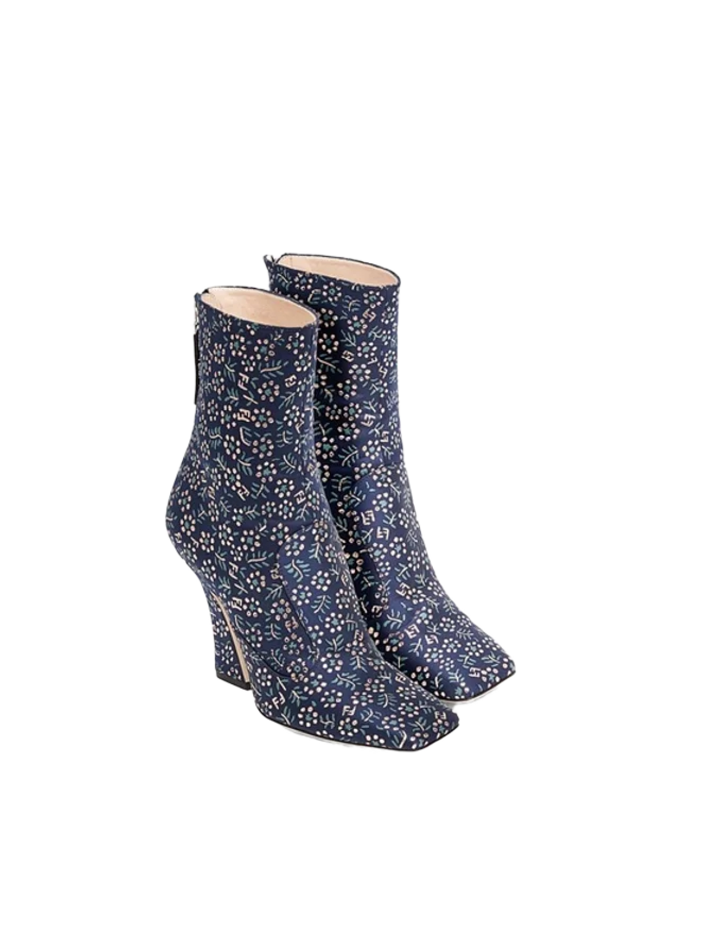 FENDI Ffreedom 105mm Floral Print Mid-Calf Boots