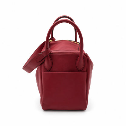 Hermès Leather Lindy 30 Bag Burgundy SHW