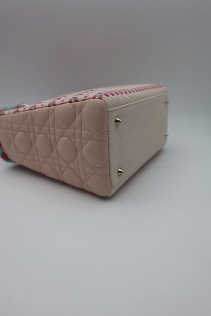 Dior Medium Woven Lady Dior Pink