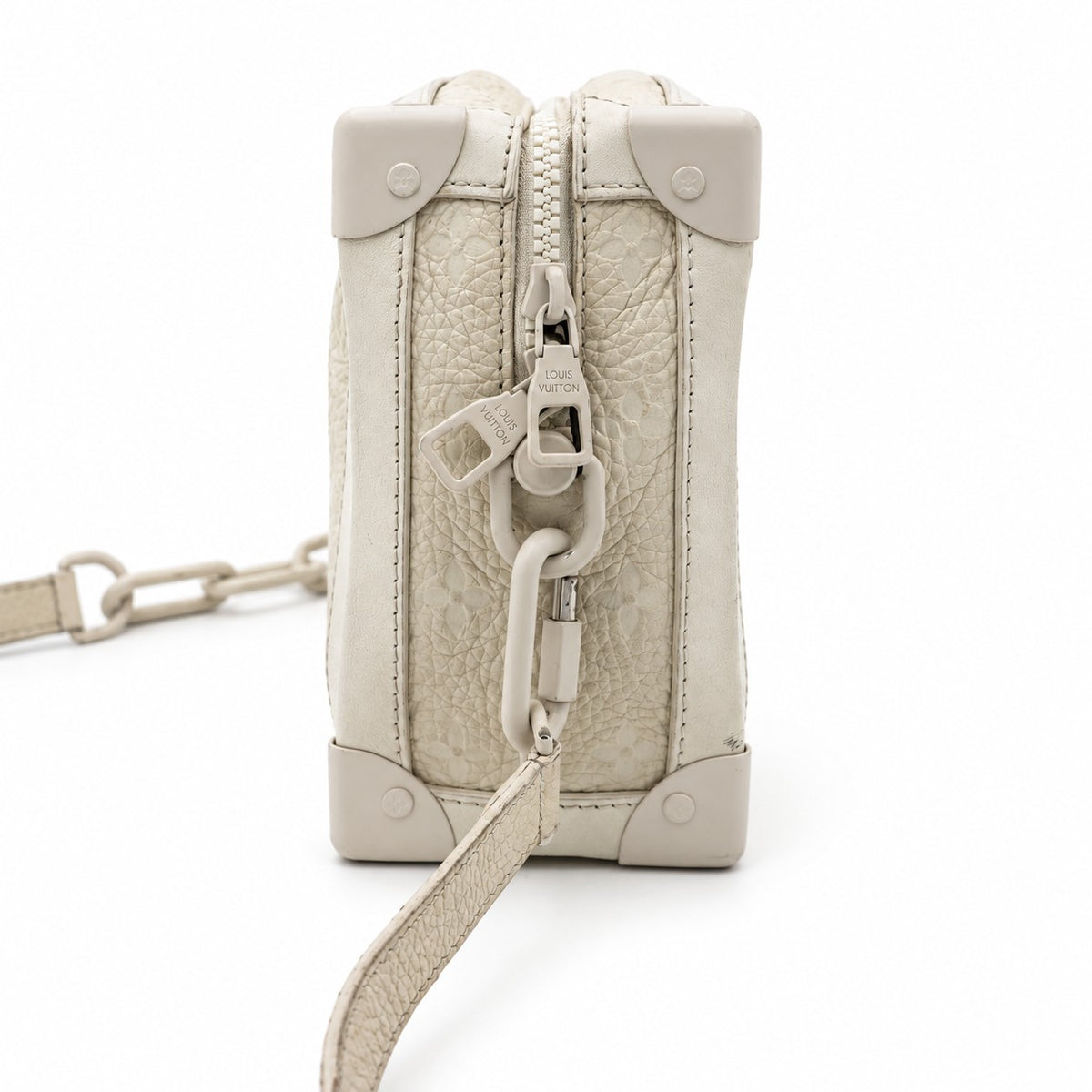 Louis Vuitton Monogram Taurillon Leather Soft Trunk Bag Gray SHW