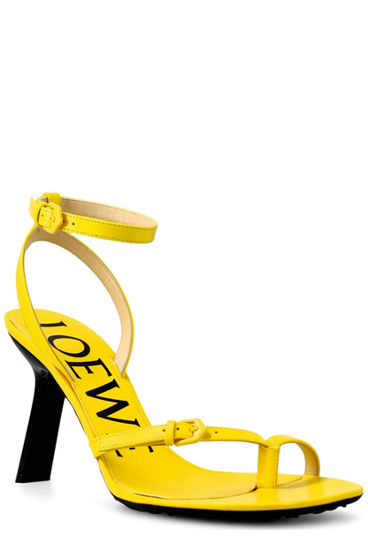 Loewe Leather Slingback Sandals Yellow