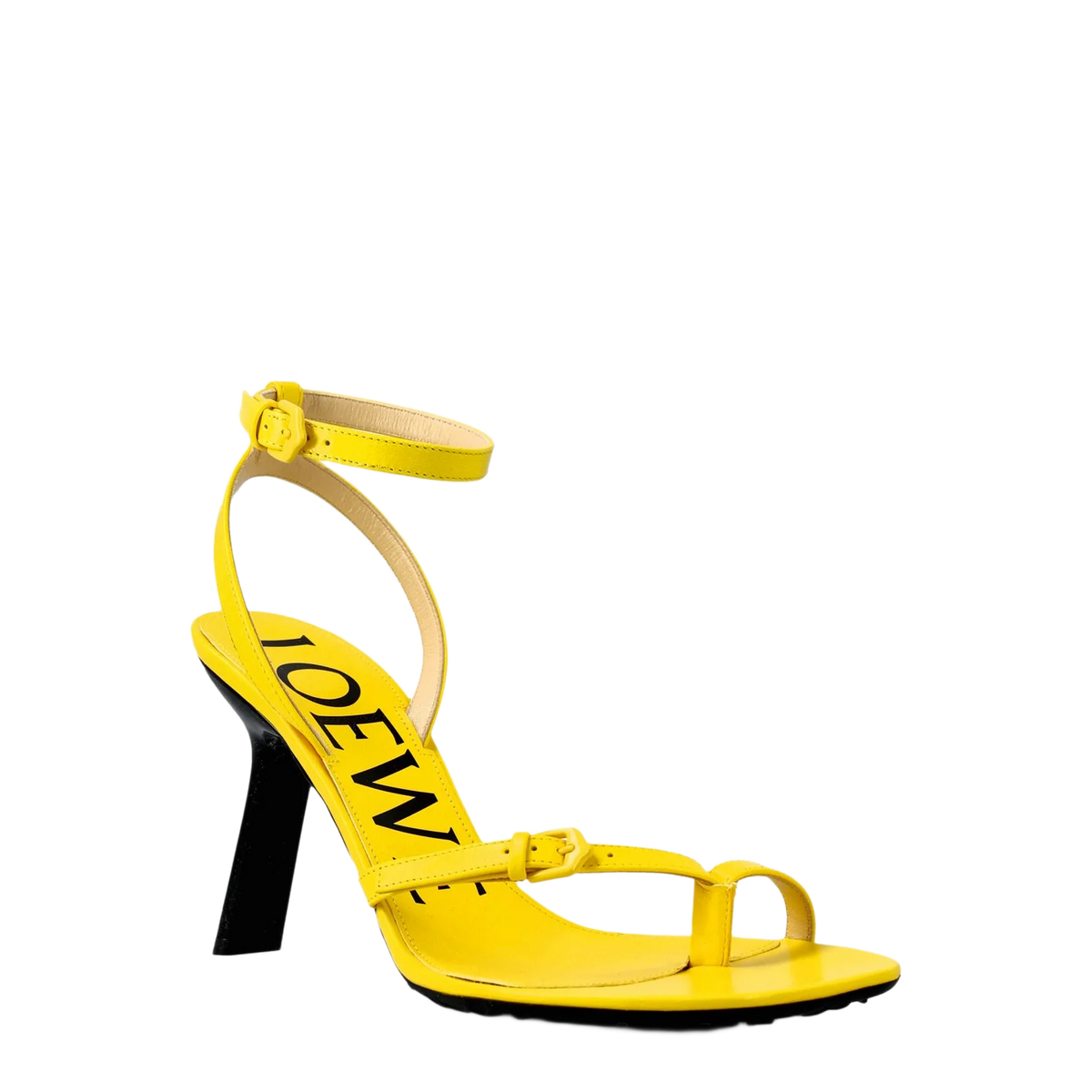 Loewe Leather Slingback Sandals Yellow