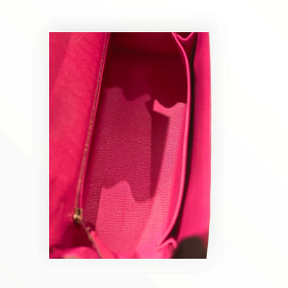 Hermès Kelly 25 Ostrich Leather, E5 Candy Pink, Silver Hardware, D Stamp