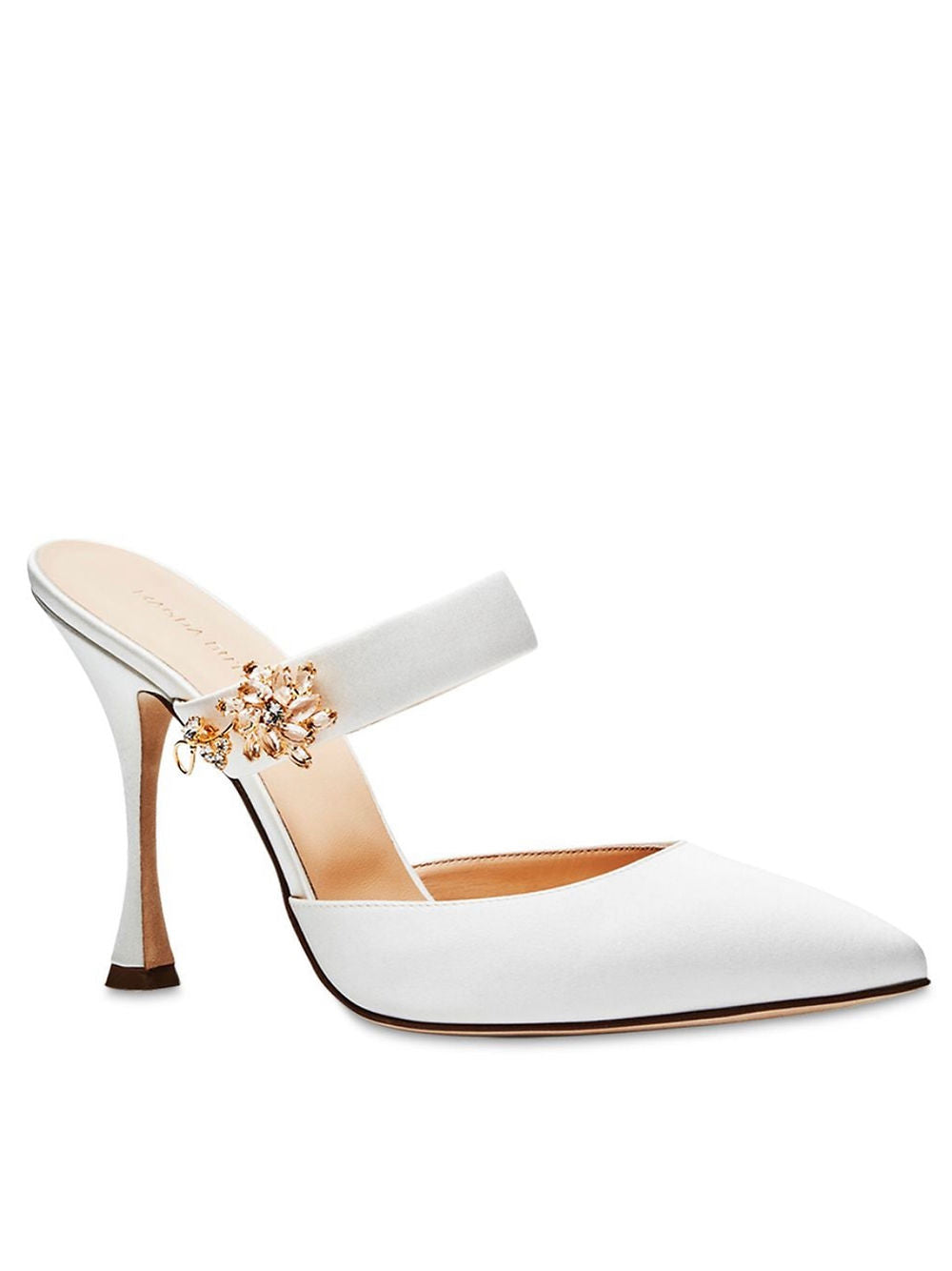 Magda Butrym Women's White 105mm Satin Mules