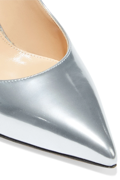 SERGIO ROSSI Mirrored-leather pumps