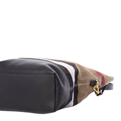 Burberry Grainy Calfskin Mega Check Armley Folding Messenger Black