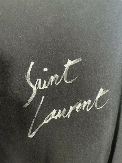 Saint Laurent Signature Logo T-shirt. Black. Size M