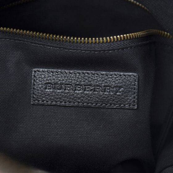 Burberry Grainy Calfskin Mega Check Armley Folding Messenger Black