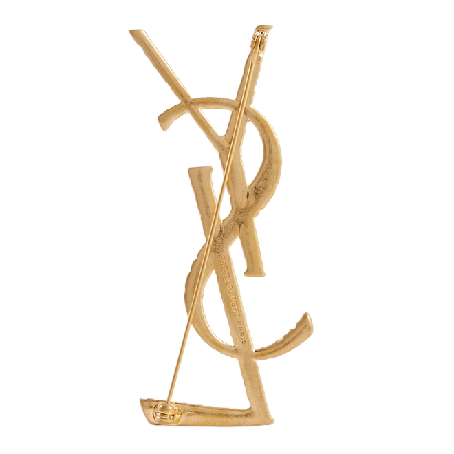 SAINT LAURENT Gold-tone brooch
