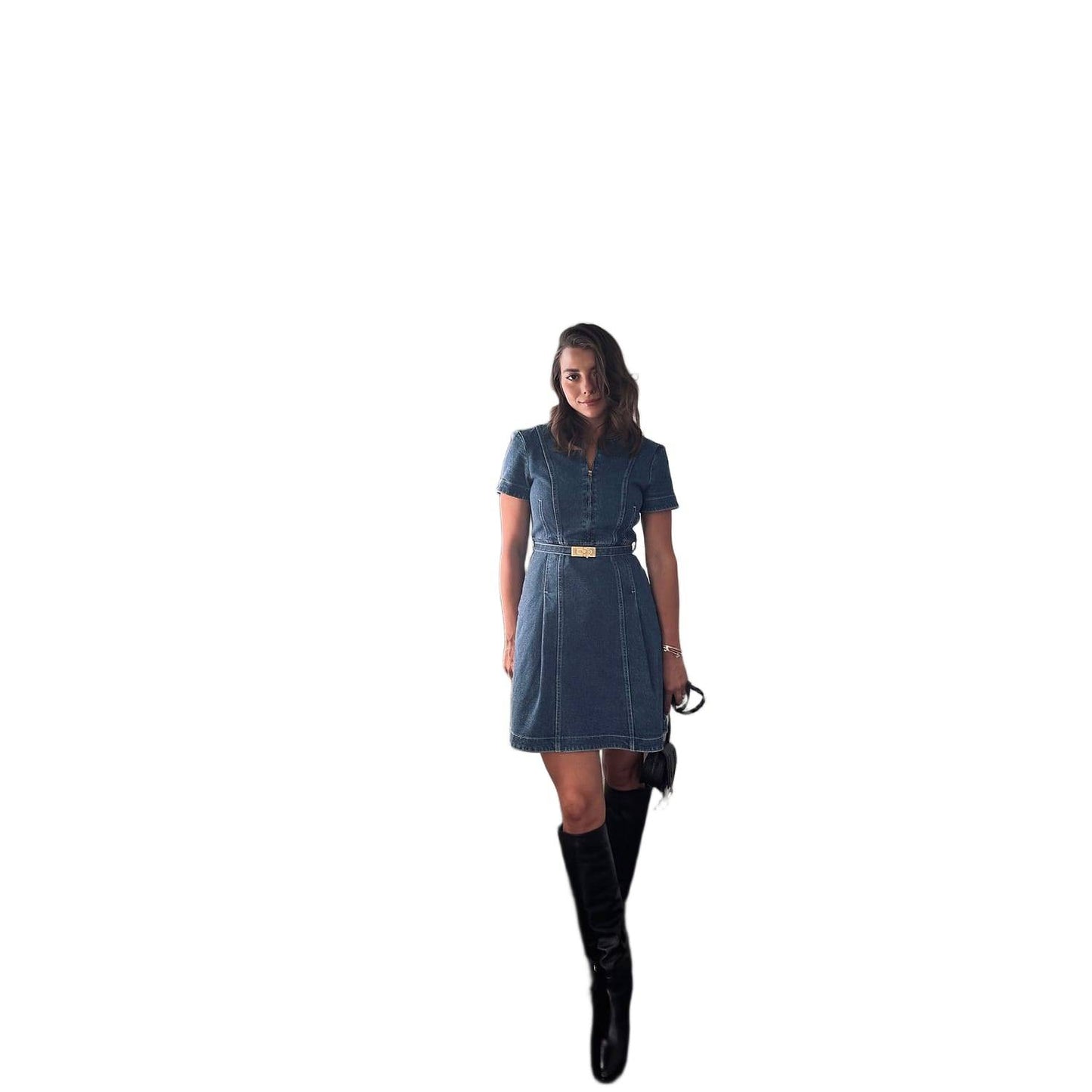 TORY BURCH Short sleeve denim dress