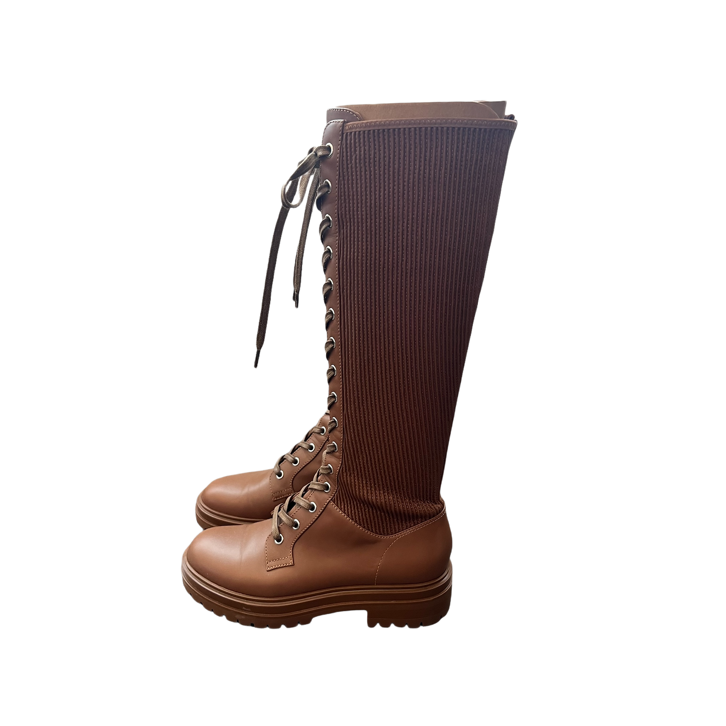 GIANVITO ROSSI Martis lace-up leather knee-high boots