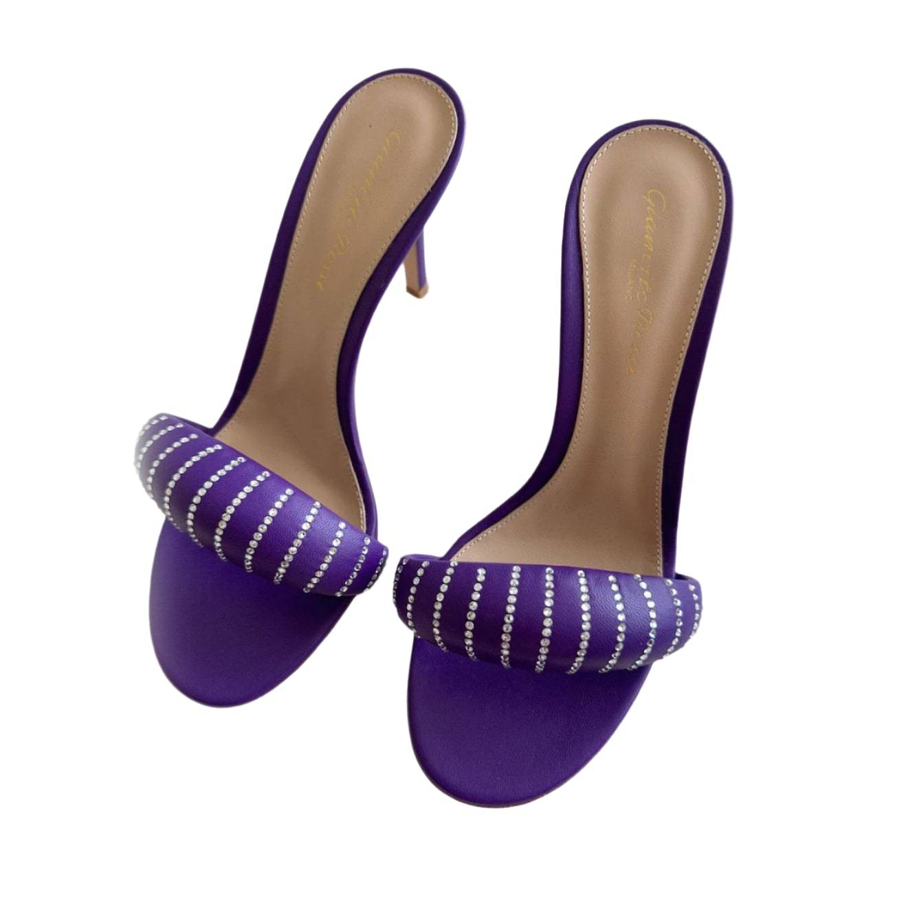 Gianvito Rossi Crystal Puffy Slide Sandals