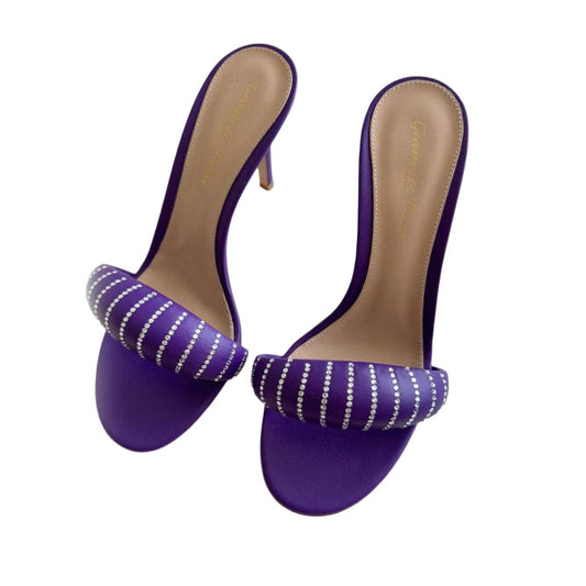 Gianvito Rossi Crystal Puffy Slide Sandals