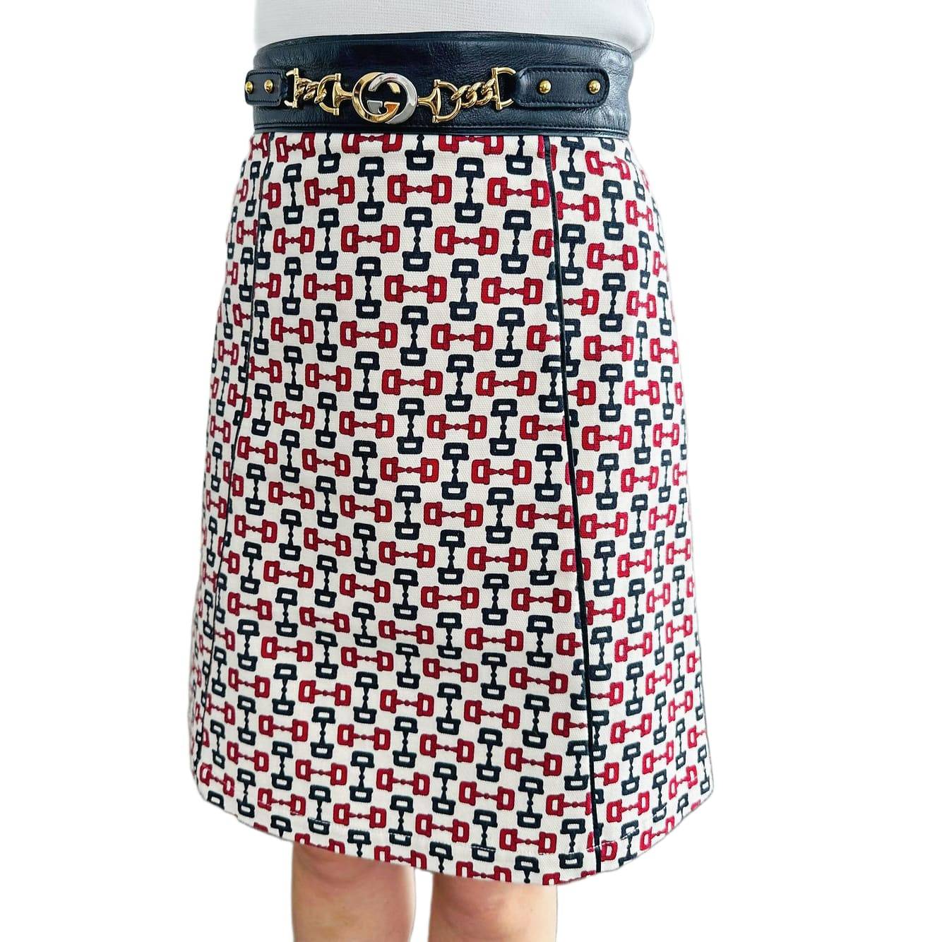 Gucci Leather Details Skirt