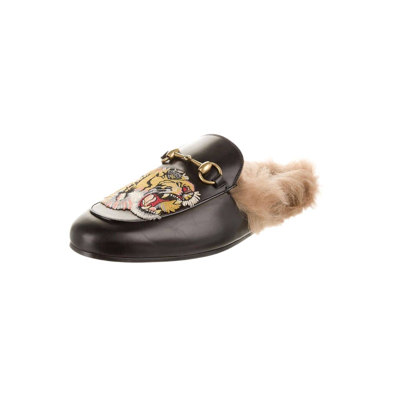 GUCCI 'Princetown' Genuine Fur Tiger Loafer Mule , Male Size 10