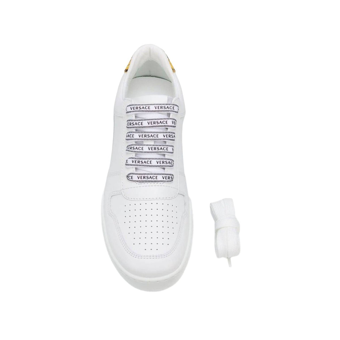 Versace Baroque-Print Leather Unisex Sneakers