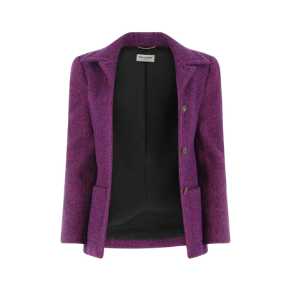 SAINT LAURENT Single-Breasted Tweed Jacket