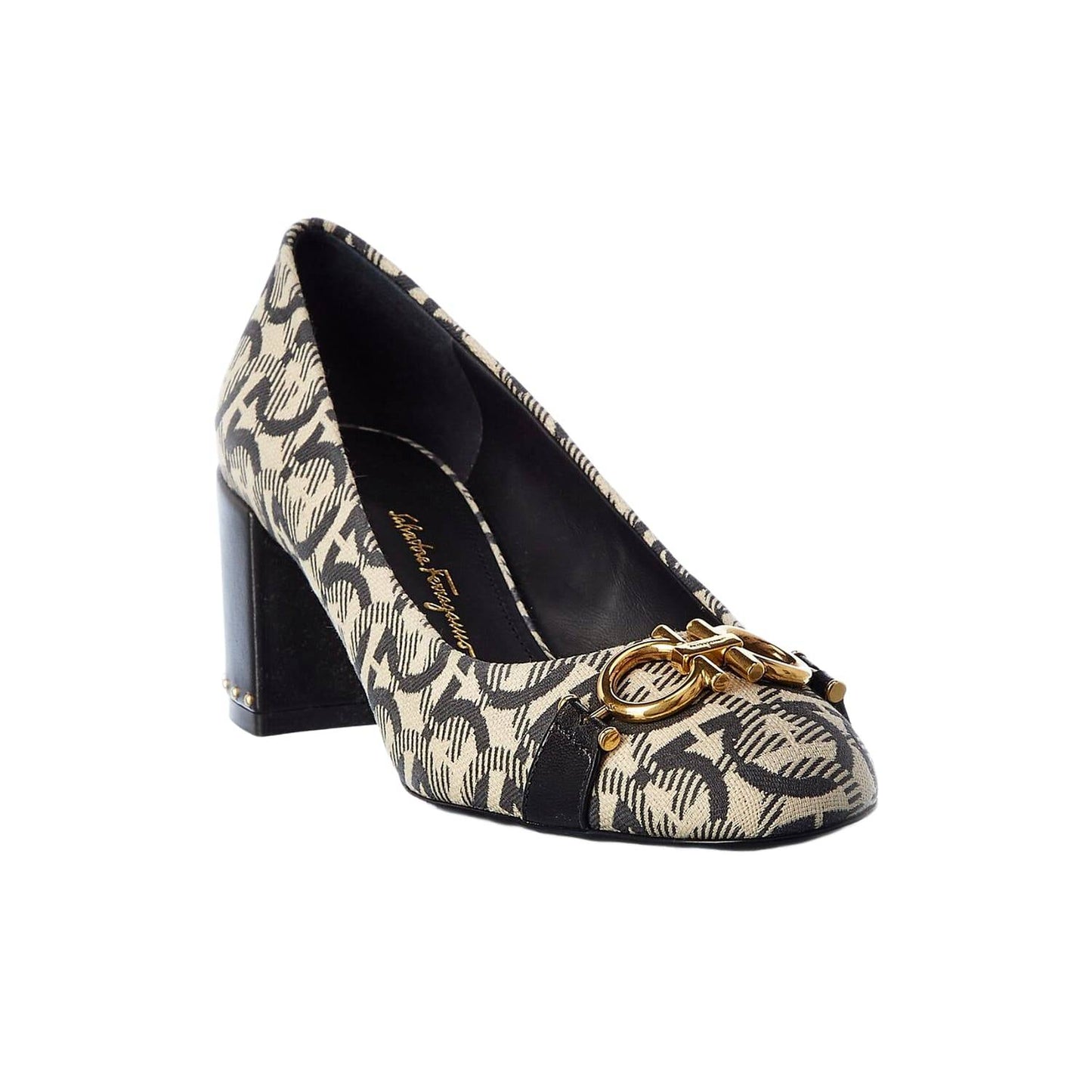 Salvatore Ferragamo Canvas Print Pumps