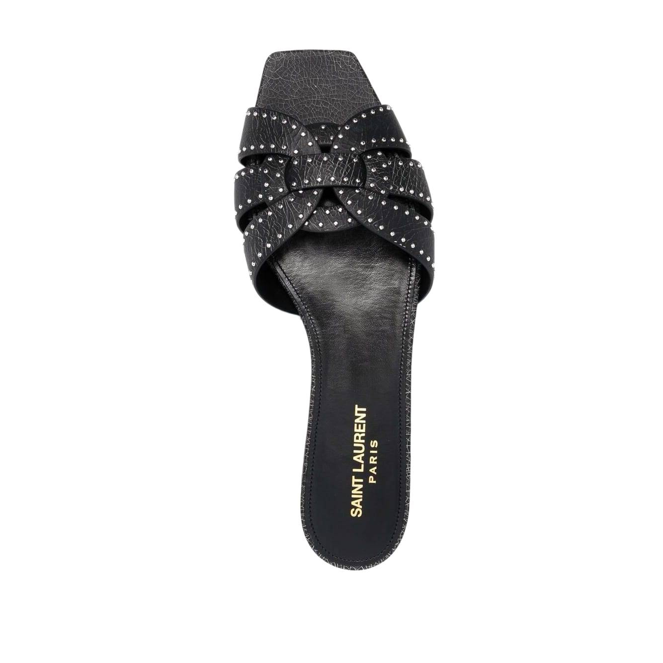 Saint Laurent Tribute Studded Flat Sandals