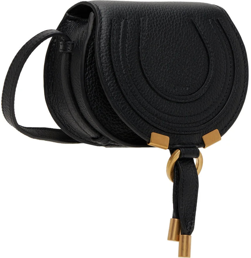 CHLOÉ Black Nano Marcie Saddle Bag