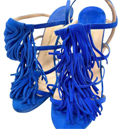 EMPORIO ARMANI BLUE TASSEL HEELS