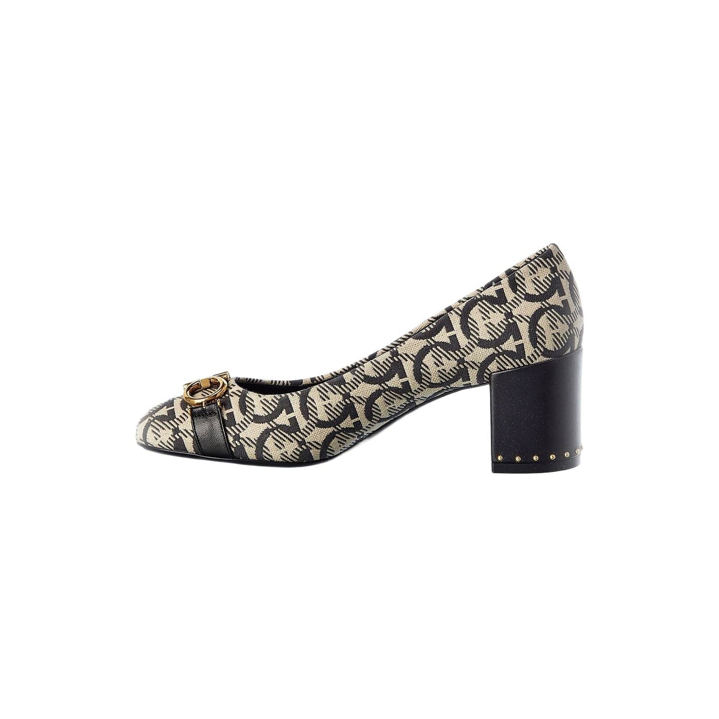 Salvatore Ferragamo Canvas Print Pumps