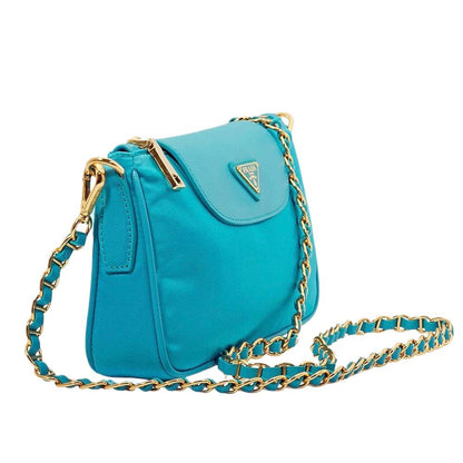 PRADA Nylon Crossbody Bag in Turquoise