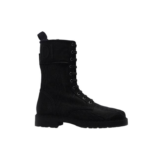 FENDI BLACK ANKLE BOOTS WITH LOGO