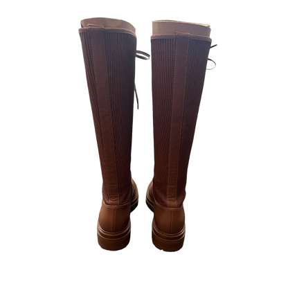GIANVITO ROSSI Martis lace-up leather knee-high boots
