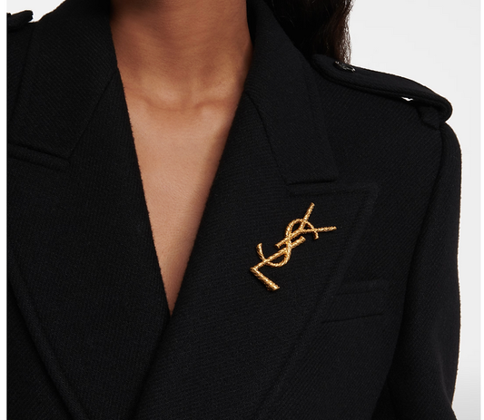 SAINT LAURENT Gold-tone brooch