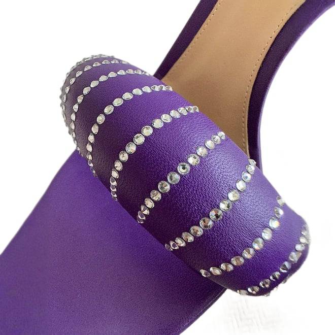 Gianvito Rossi Crystal Puffy Slide Sandals