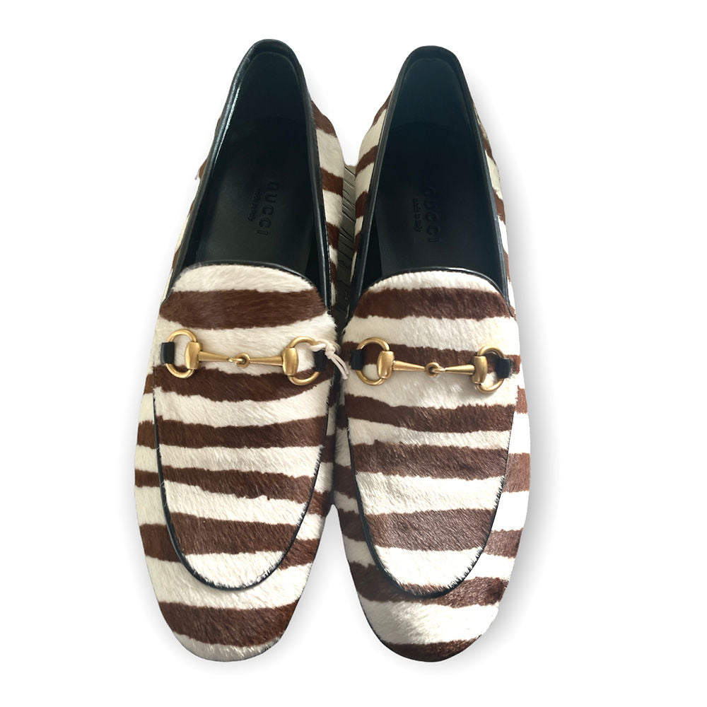 GUCCI Shoes | Gucci Jordaan Loafers Zebra-Print Calf-Hair