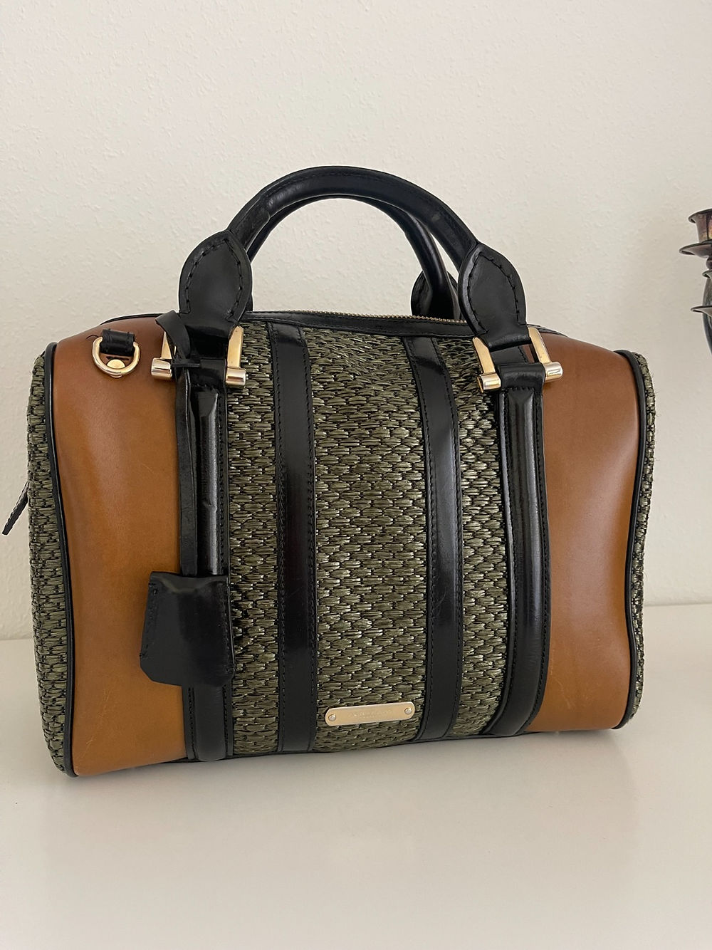 BURBERRY Tri-color Boston Bag