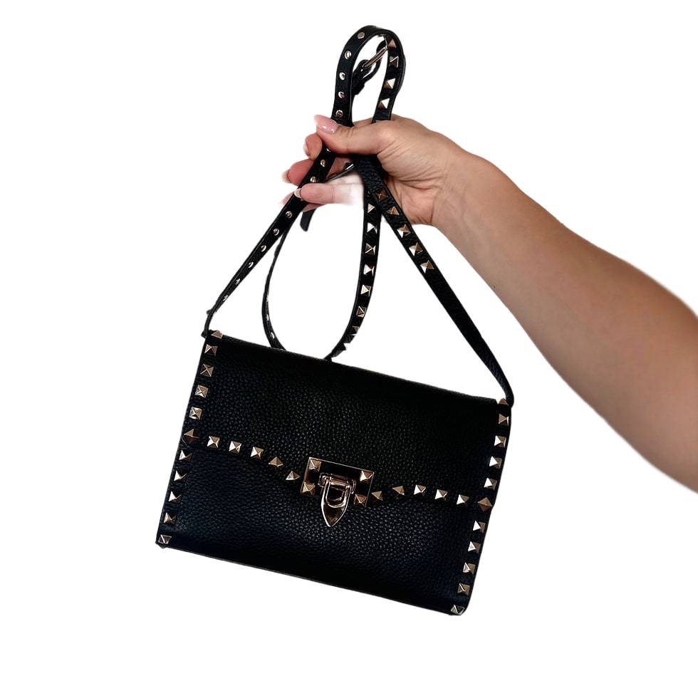 VALENTINO GARAVANI Black Small Rockstud Bag
