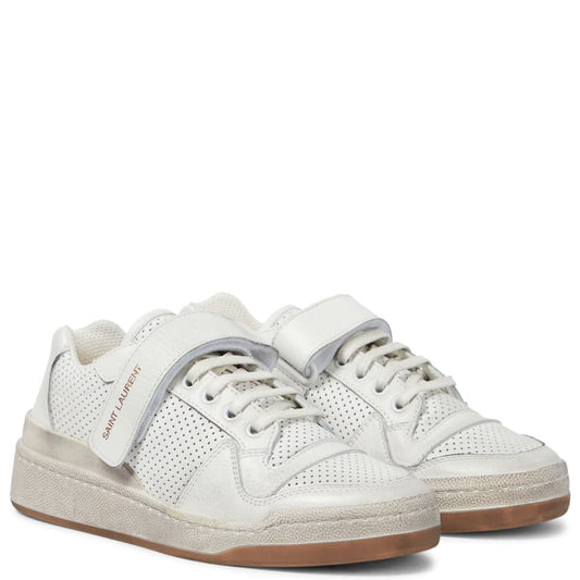 Saint Laurent Women's White Sl24 Leather Sneakers