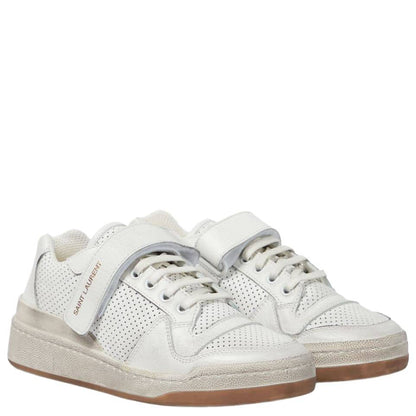 Saint Laurent Women's White Sl24 Leather Sneakers