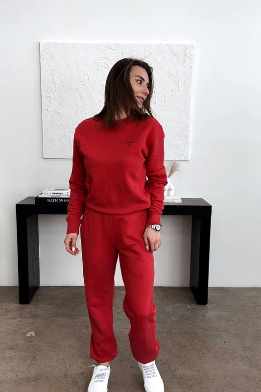 Off-White Sweatpants in Red Cotton