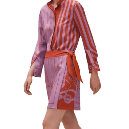 HERMES Silk Logo Mini Skirt