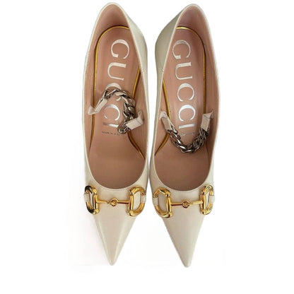 GUCCI Horsebit chain-strap pumps