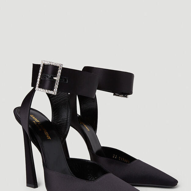 SAINT LAURENT Fanny Slingback Heels In Black