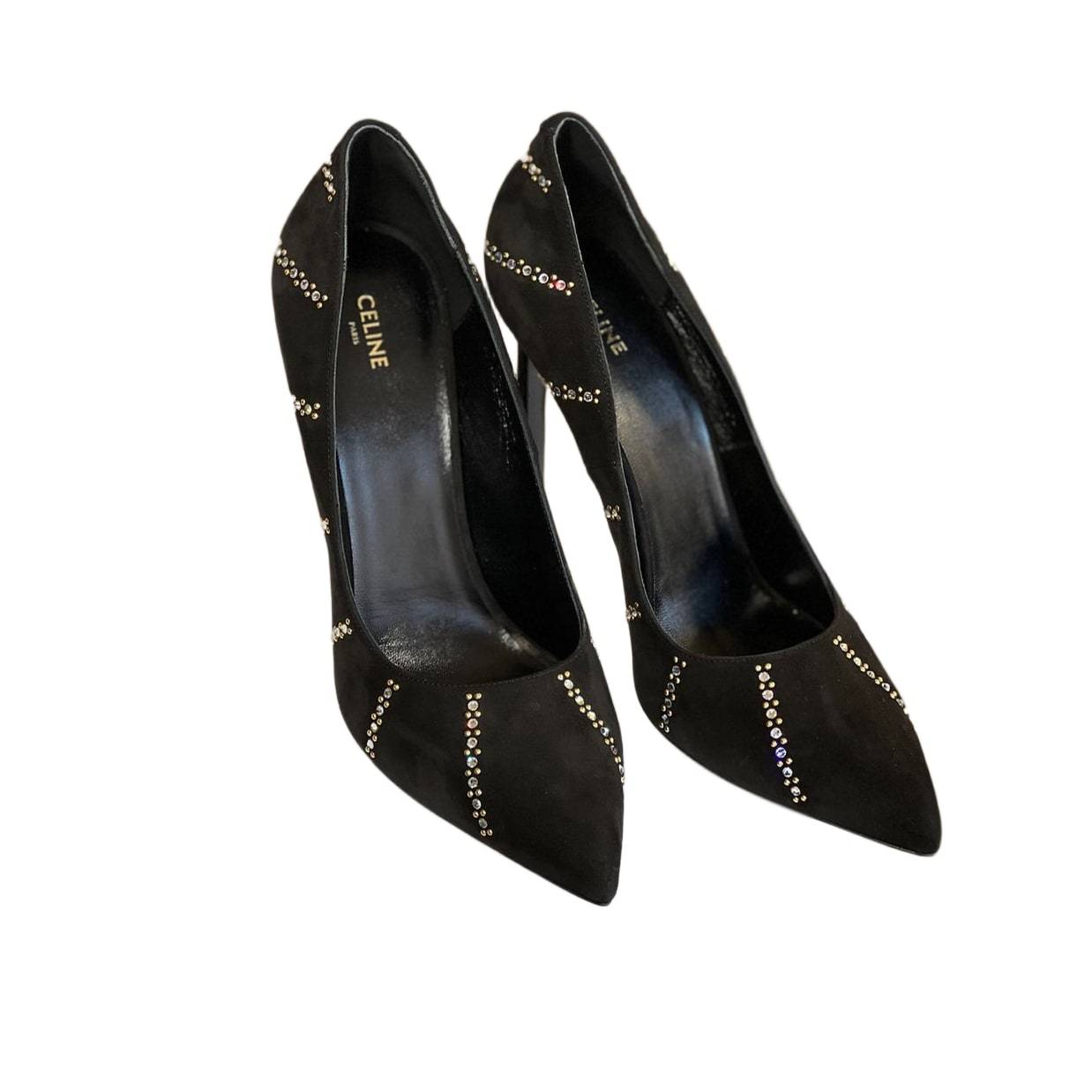 Celine Sharp Suede Pumps