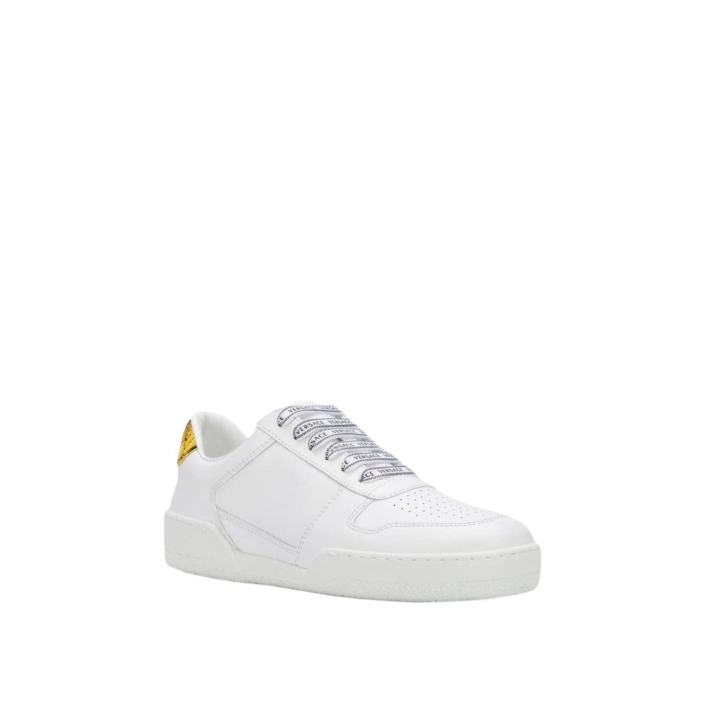 Versace Baroque-Print Leather Unisex Sneakers