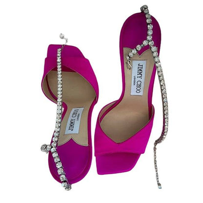 JIMMY CHOO Saeda 100MM Satin Sandal