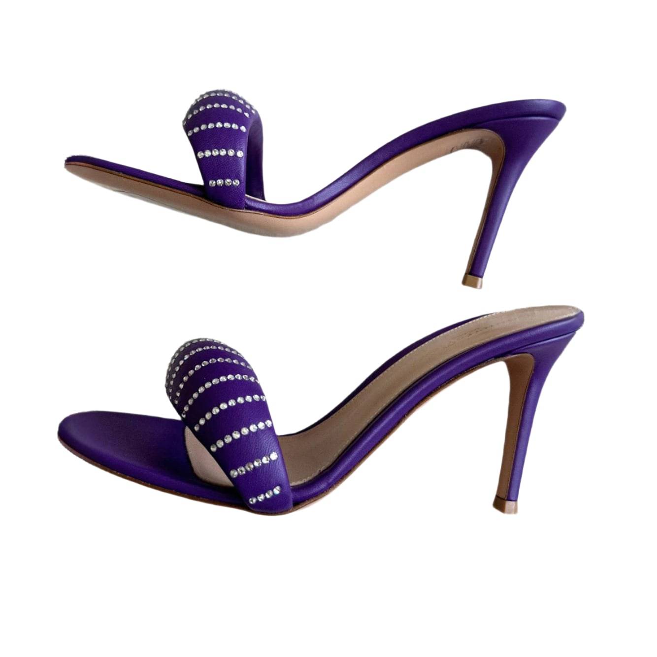 Gianvito Rossi Crystal Puffy Slide Sandals