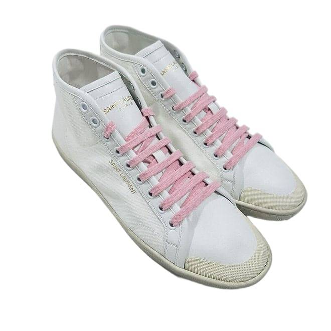 SAINT LAURENT SNEAKER WITH PINK LACES