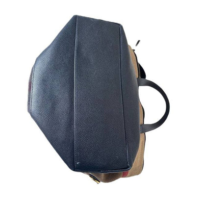 Burberry Grainy Calfskin Mega Check Armley Folding Messenger Black