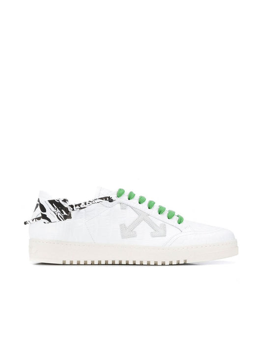 OFF-WHITE Croc-embossed Leather Low-top 2.0 Sneakers In White.