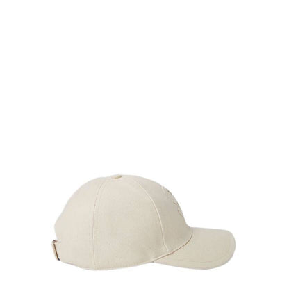 SAINT LAURENT Logo Patch Baseball Cap In Cream