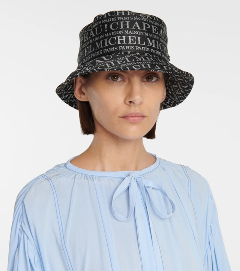 Maison Michel logo print bucket hat